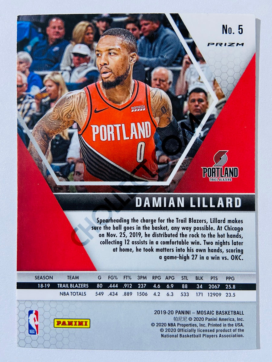 Damian Lillard - Portland Trail Blazers 2019-20 Panini Mosaic Pink Camo Parallel #5