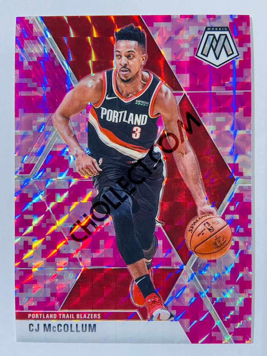 CJ McCollum - Portland Trail Blazers 2019-20 Panini Mosaic Pink Camo Parallel #15