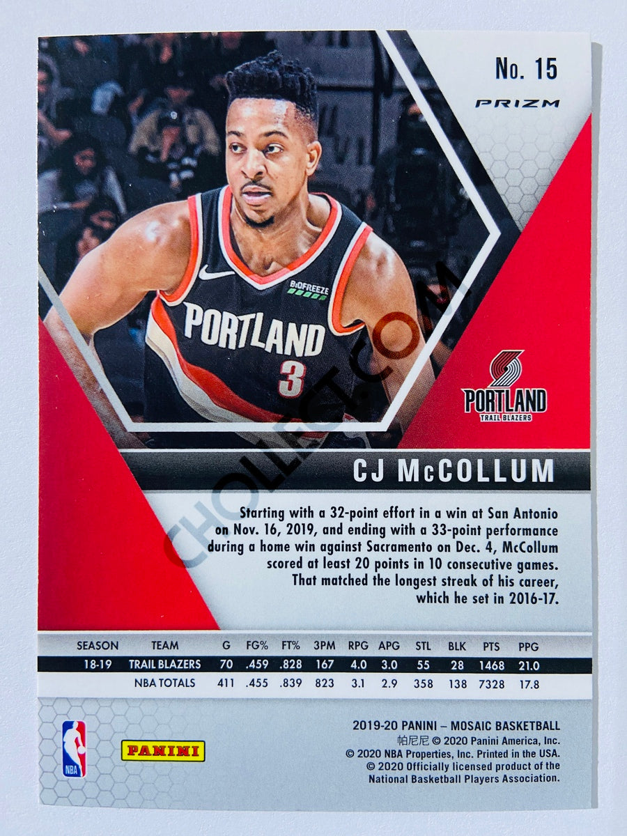 CJ McCollum - Portland Trail Blazers 2019-20 Panini Mosaic Pink Camo Parallel #15