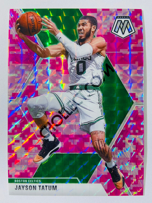 Jayson Tatum - Boston Celtics 2019-20 Panini Mosaic Pink Camo Parallel #79