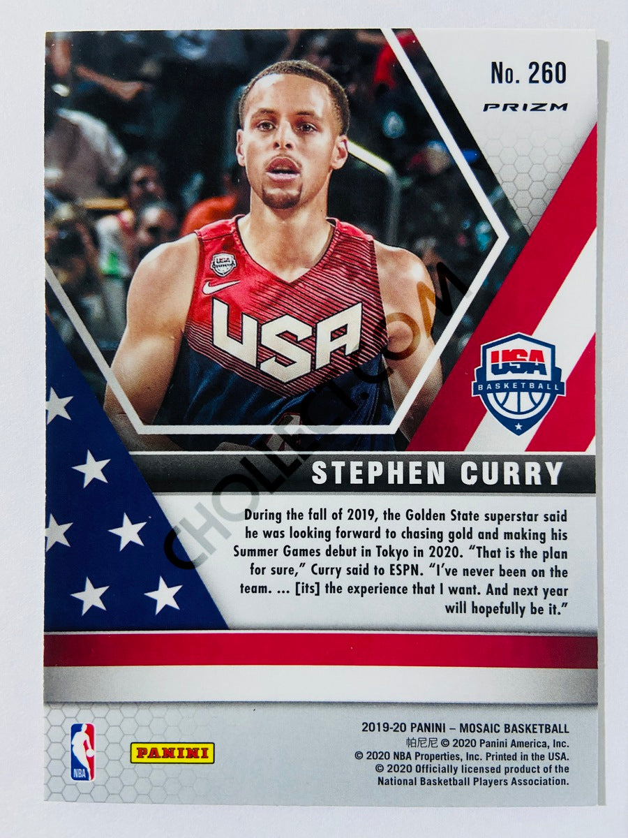 Stephen Curry - Golden State Warriors 2019-20 Panini Mosaic Pink Camo Parallel #260