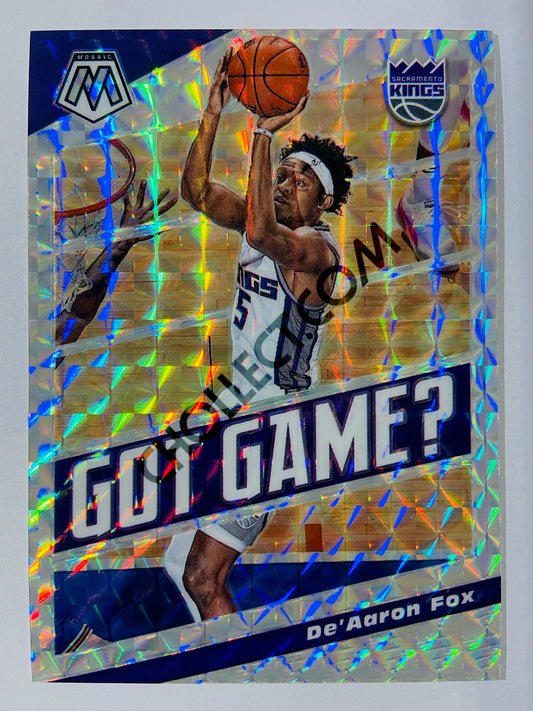 De'Aaron Fox – Sacramento Kings 2019-20 Panini Mosaic Got Game? Mosaic Prizm Parallel #24