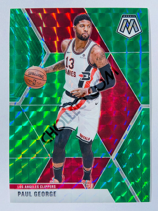 Paul George - Los Angeles Clippers 2019-20 Panini Mosaic Green Parallel #108