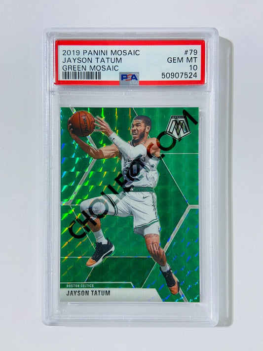 Jayson Tatum - Boston Celtics 2019-20 Panini Mosaic Green Parallel #79 [PSA 10] SN: 50907524
