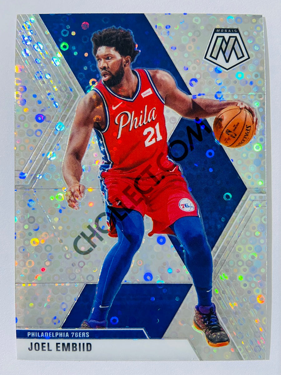 Joel Embiid - Philadelphia 76ers 2019-20 Panini Mosaic Silver Disco Prizm #189