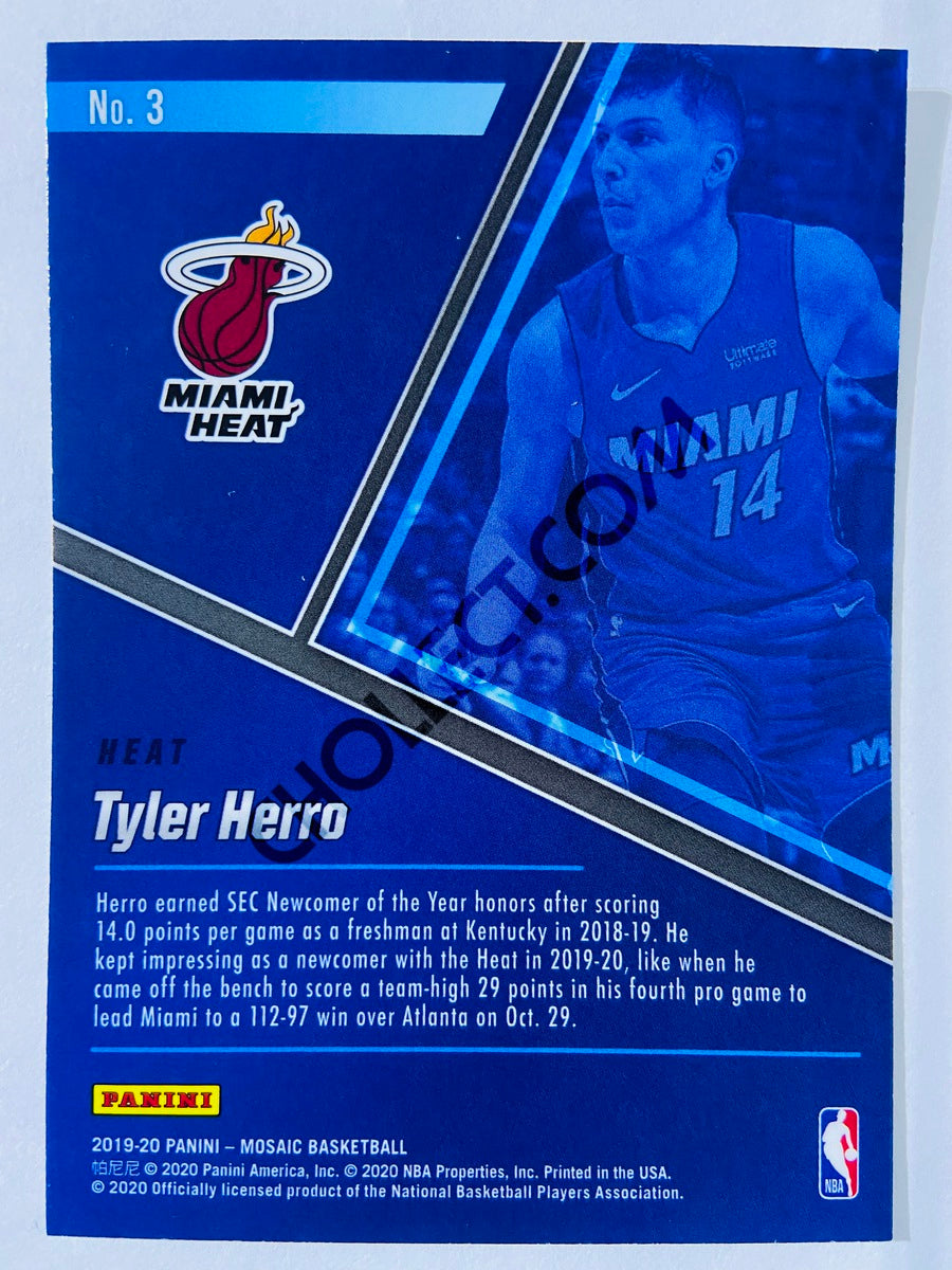 Tyler Herro - Miami Heat 2019-20 Panini Mosaic Blue Chips Rookie #3