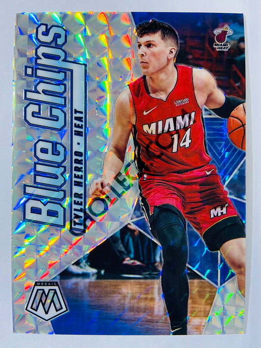 Tyler Herro - Miami Heat 2019-20 Panini Mosaic Blue Chips Mosaic Prizm Parallel Rookie #3