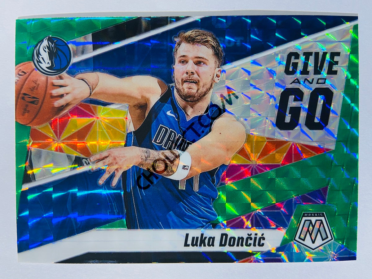 Luka Doncic - Dallas Mavericks 2019-20 Panini Mosaic Give and Go Green Parallel #10