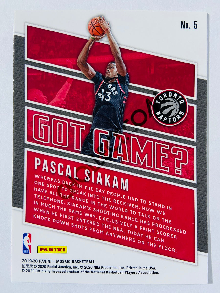 Pascal Siakam - Toronto Raptors 2019-20 Panini Mosaic Got Game? Insert #5