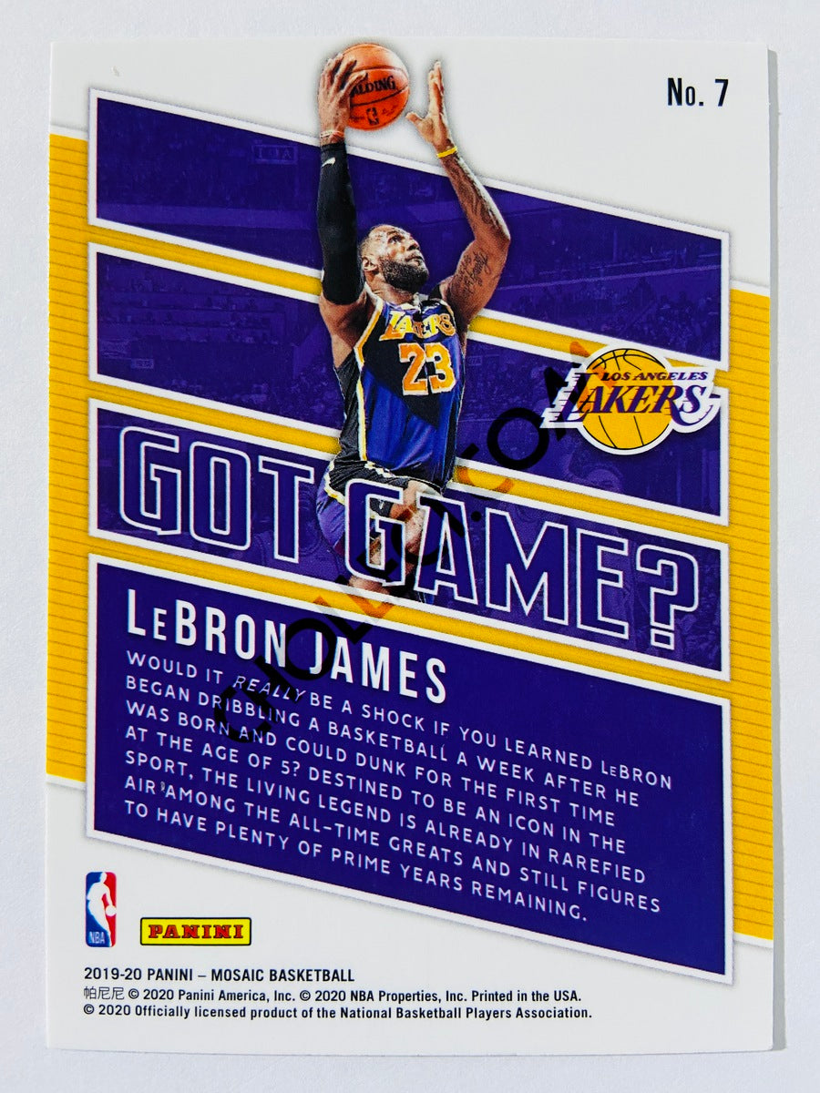 LeBron James - Los Angeles Lakers 2019-20 Panini Mosaic Got Game? Insert #7