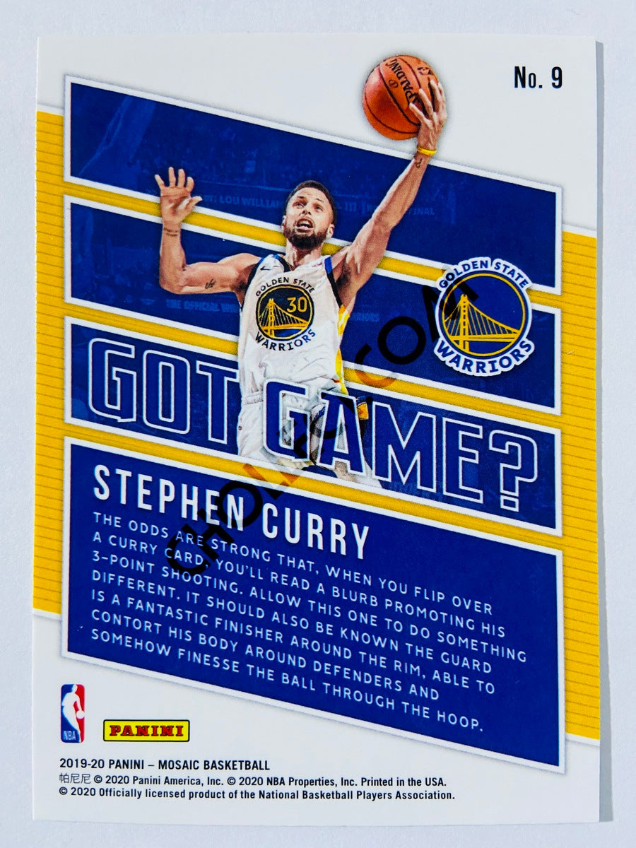 Stephen Curry - Golden State Warriors 2019-20 Panini Mosaic Got Game? Insert #9