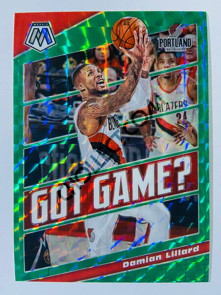 Damian Lillard - Portland Trail Blazers 2019-20 Panini Mosaic Got Game Insert Green Parallel #14