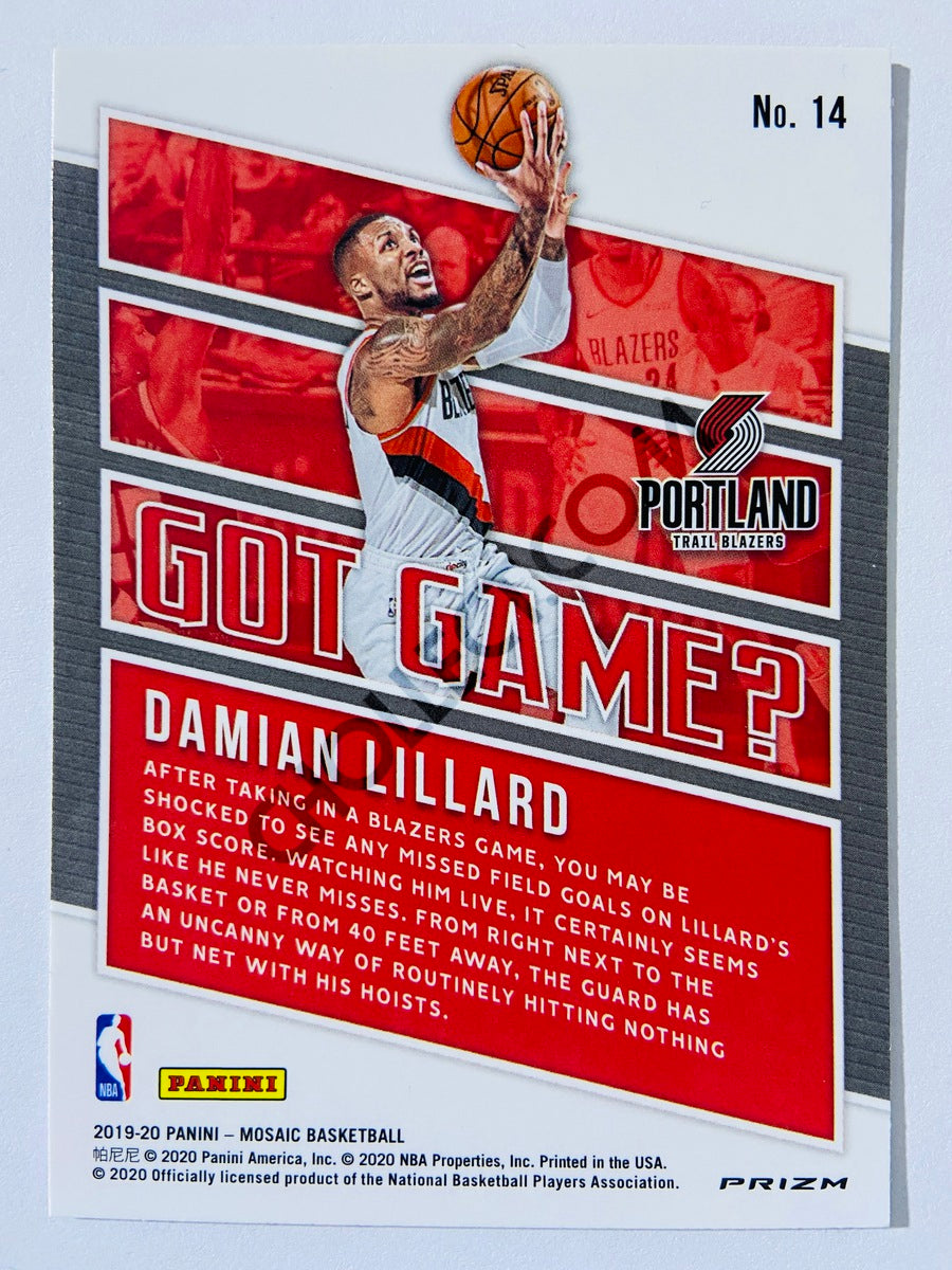 Damian Lillard - Portland Trail Blazers 2019-20 Panini Mosaic Got Game Insert Green Parallel #14