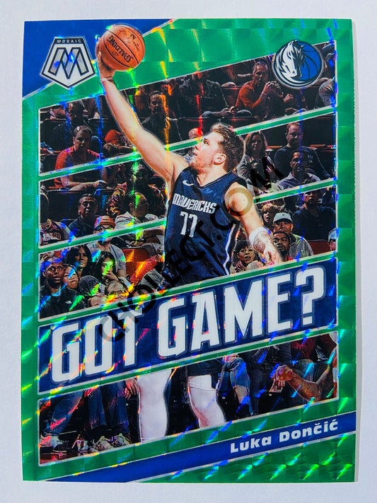 Luka Doncic - Dallas Mavericks 2019-20 Panini Mosaic Got Game? Green Parallel #11