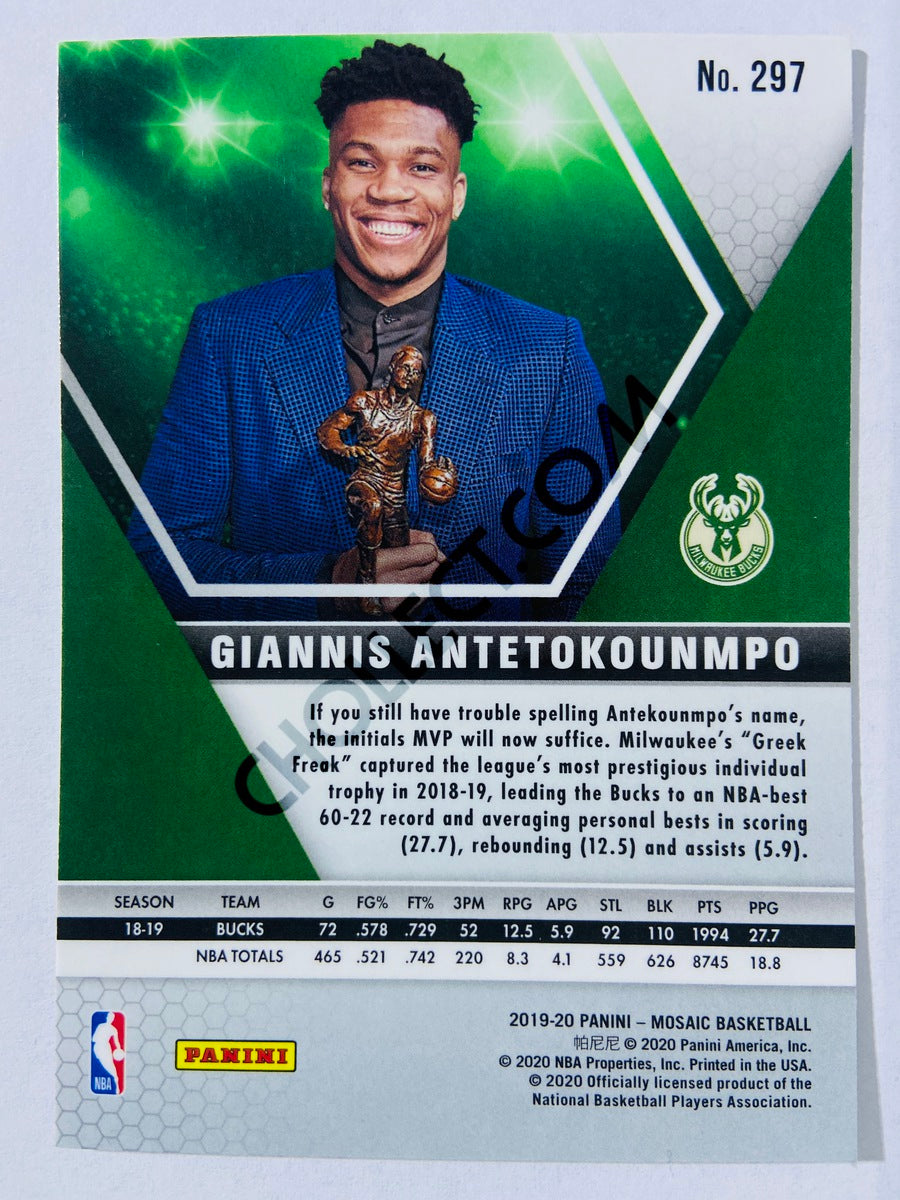 Giannis Antetokounmpo - Milwaukee Bucks 2019-20 Panini Mosaic MVPs Insert #297