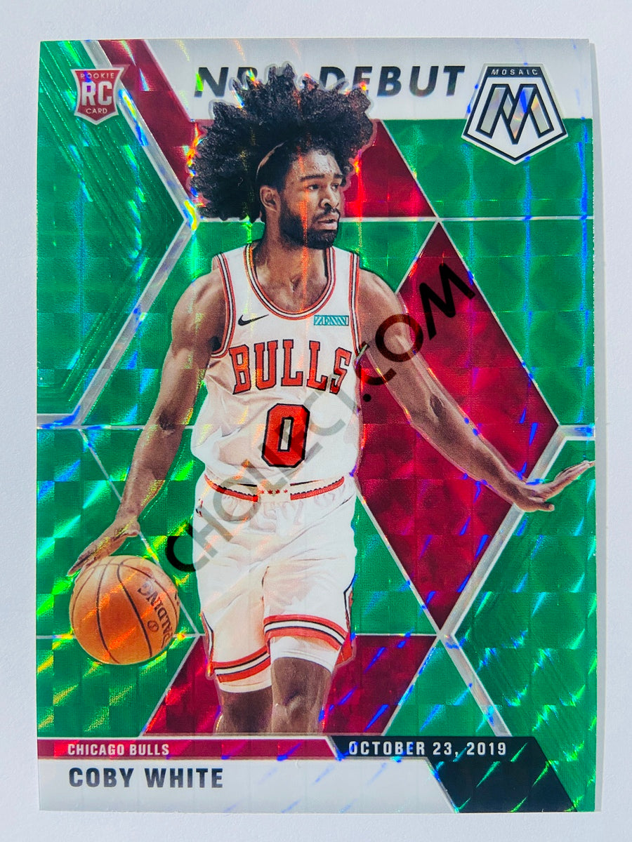 Coby White - Chicago Bulls 2019-20 Panini Mosaic NBA Debut Green Parallel RC Rookie #264