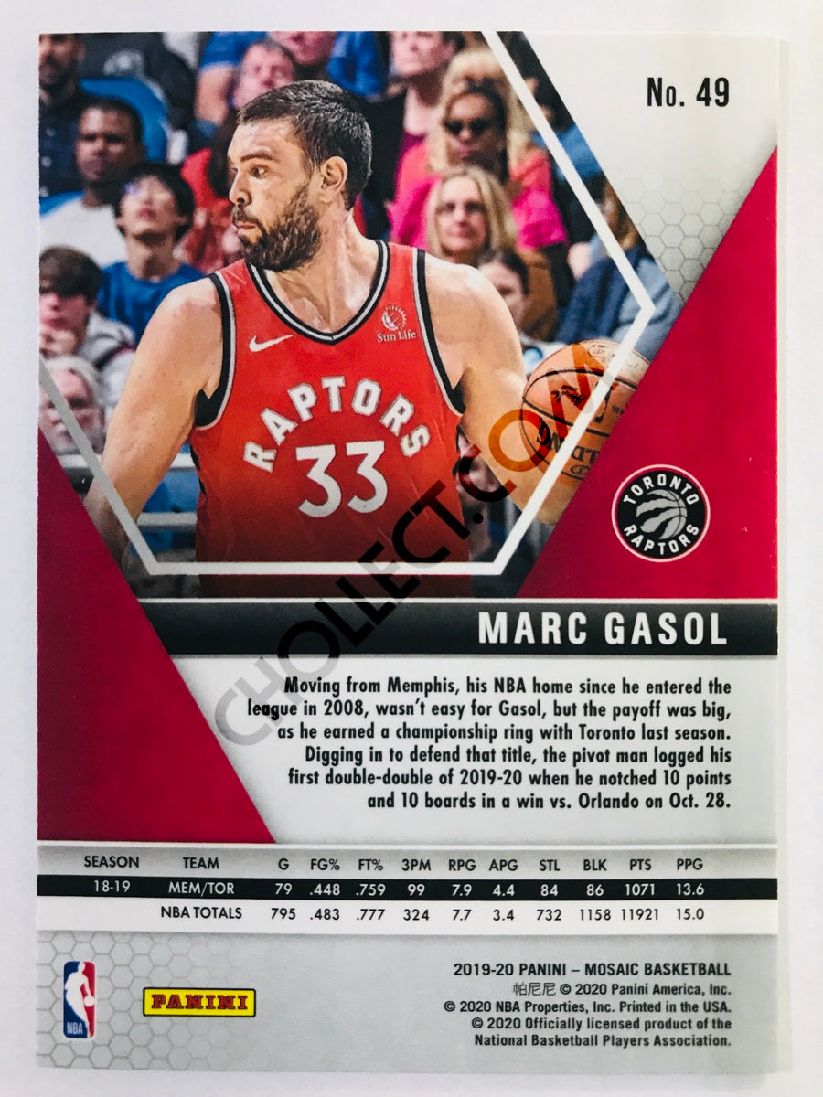 Marc Gasol - Toronto Raptors 2019-20 Panini Mosaic #49