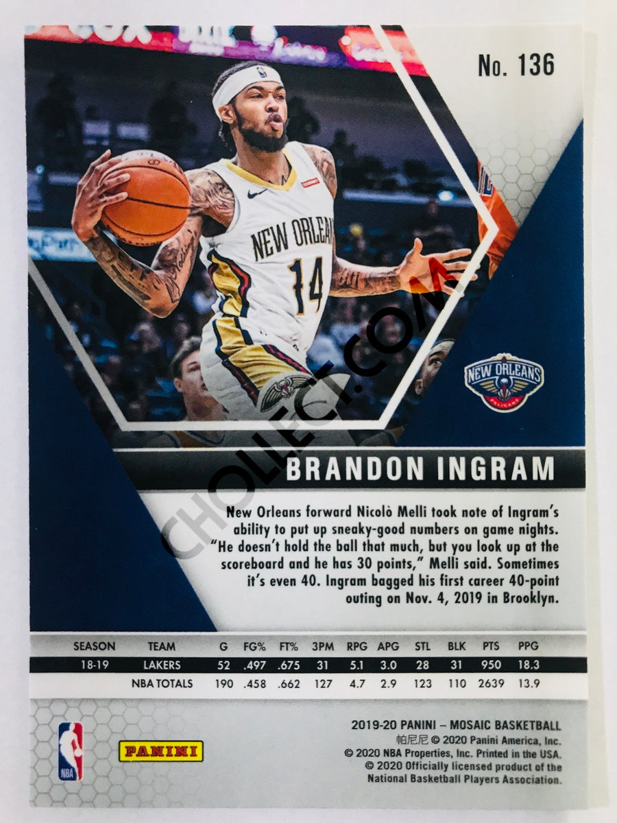 Brandon Ingram - New Orleans Pelicans 2019-20 Panini Mosaic #136