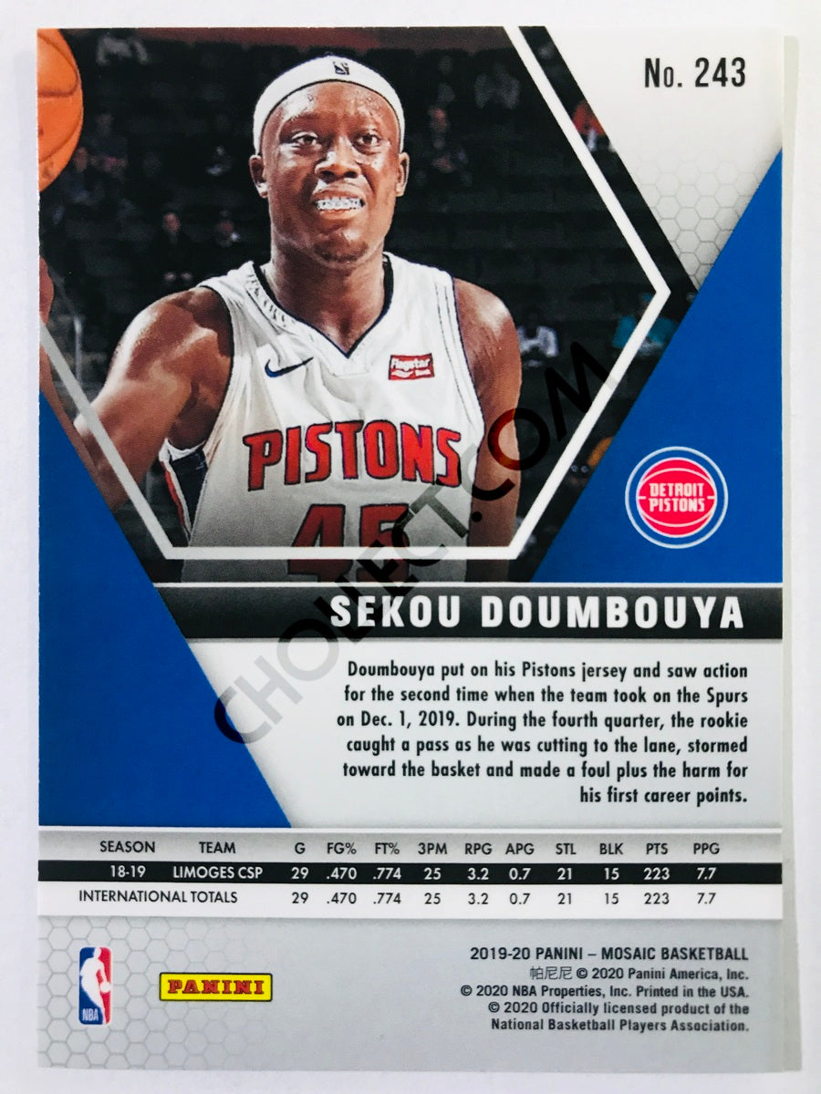 Sekou Doumbouya - Detroit Pistons 2019-20 Panini Mosaic RC Rookie #243