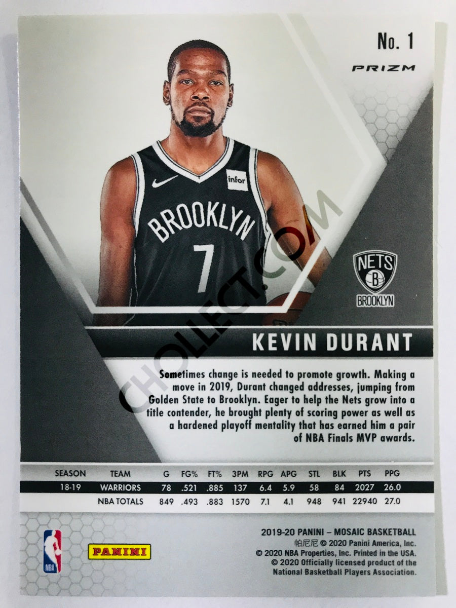 Kevin Durant - Brooklyn Nets 2019-20 Panini Mosaic Silver Parallel #1