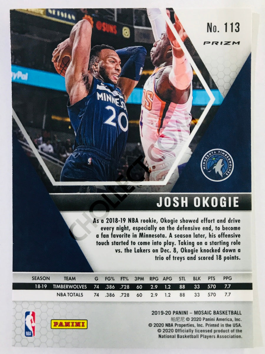 Josh Okogie - Minnesota Timberwolves 2019-20 Panini Mosaic Pink Camo Parallel #113