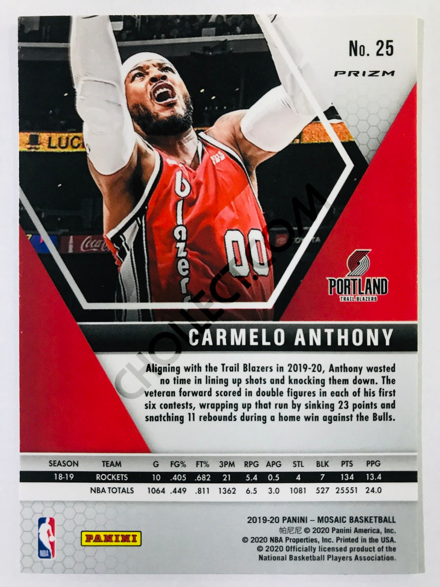 Carmelo Anthony - Portland Trail Blazers 2019-20 Panini Mosaic Green Parallel #25