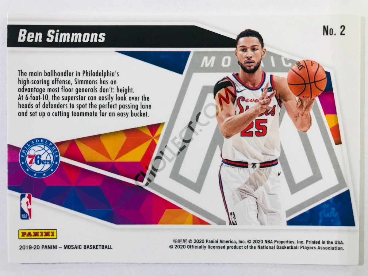 Ben Simmons - Philadelphia 76ers 2019-20 Panini Mosaic Give And Go Insert #2