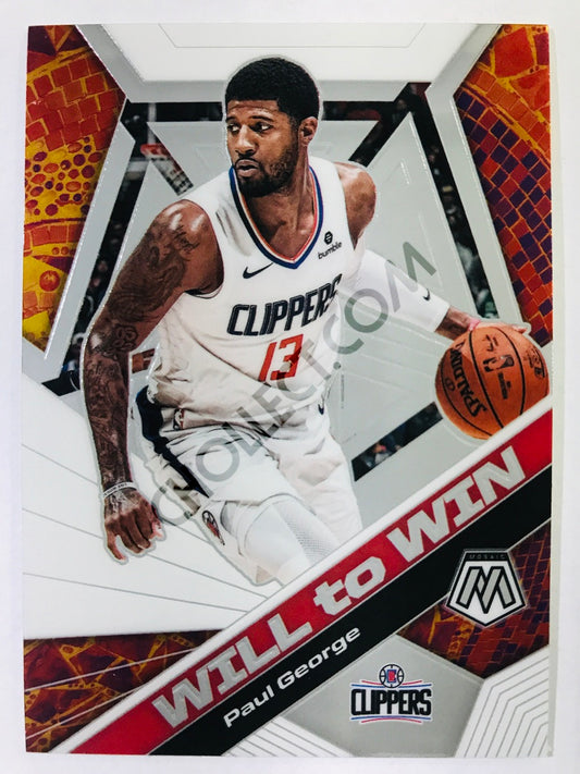 Paul George - Los Angeles Clippers 2019-20 Panini Mosaic Will To Win Insert #18