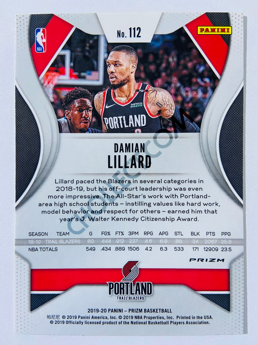 Damian Lillard - Portland Trail Blazers 2019-20 Panini Prizm Silver Parallel #112