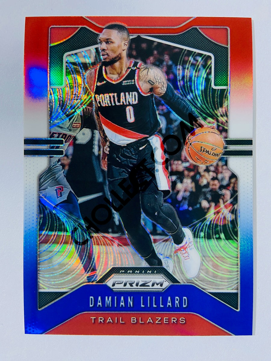 Damian Lillard – Portland Trail Blazers 2019-20 Panini Prizm Red, White & Blue Parallel #112