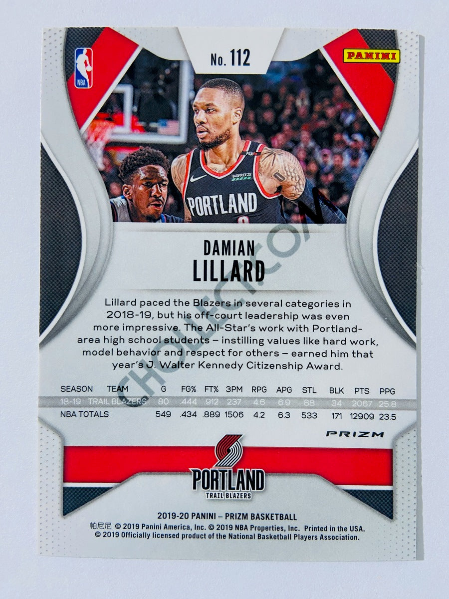 Damian Lillard – Portland Trail Blazers 2019-20 Panini Prizm Red, White & Blue Parallel #112