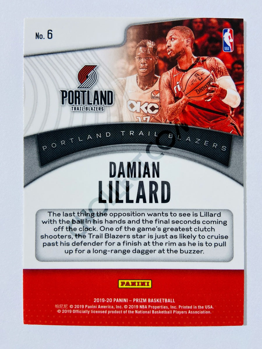 Damian Lillard – Portland Trail Blazers 2019-20 Panini Prizm Dominance Insert #6