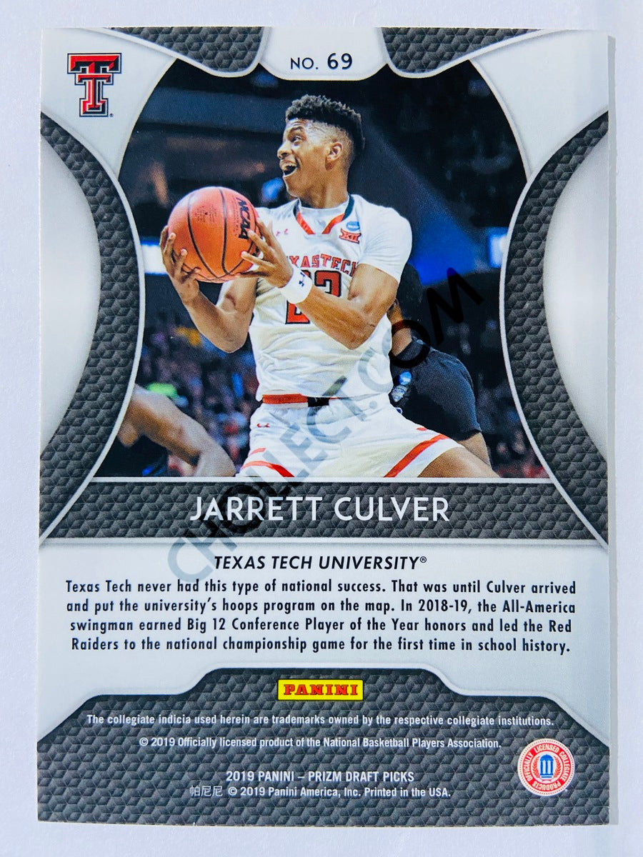 Jarrett Culver - Texas Tech University 2019-20 Panini Prizm Draft Picks RC Rookie #69