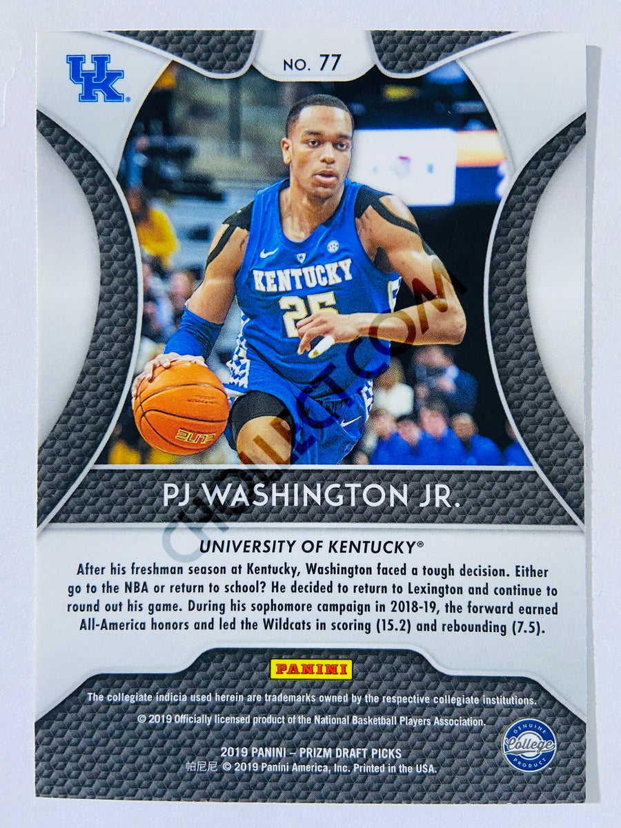 PJ Washington Jr. - University of Kentucky 2019-20 Panini Prizm Draft Picks RC Rookie #77