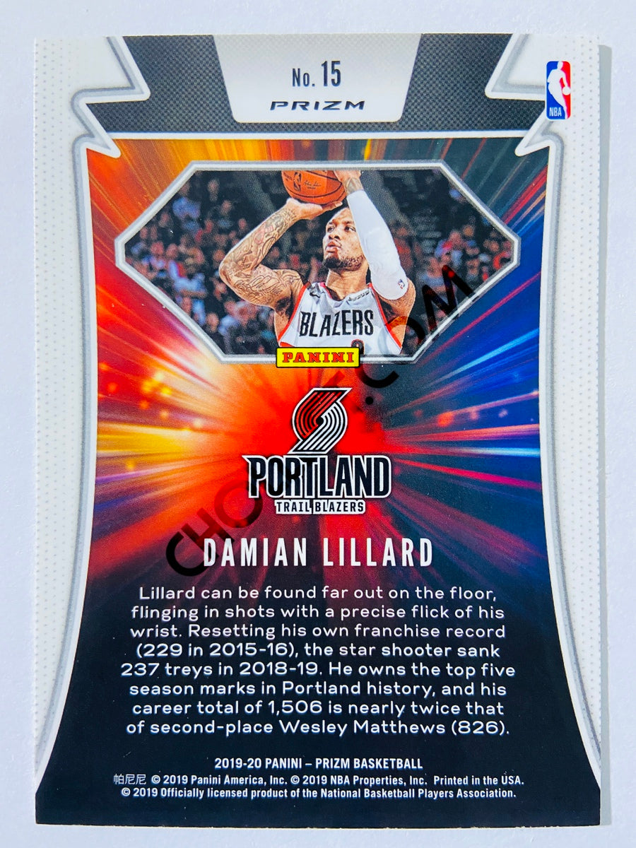 Damian Lillard - Portland Trail Blazers 2019-20 Panini Prizm Far Out Silver Parallel #15