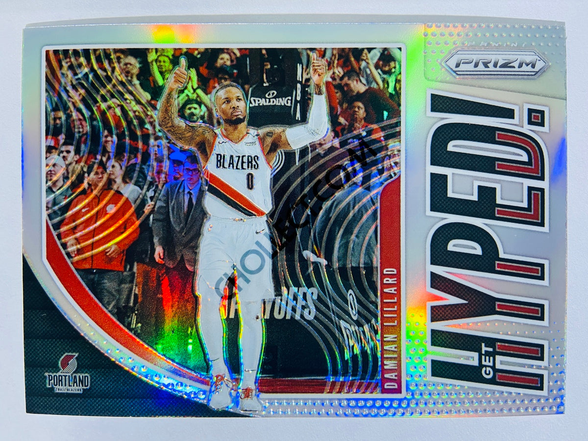 Damian Lillard - Portland Trail Blazers 2019-20 Panini Prizm Get Hyped! Silver Parallel #8