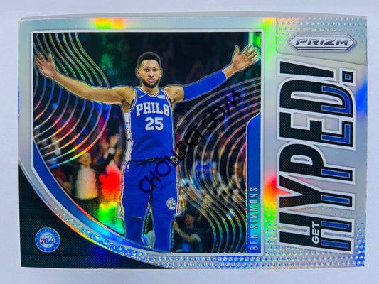 Ben Simmons - Philadelphia 76ers 2019-20 Panini Prizm Get Hyped! Silver Parallel #9