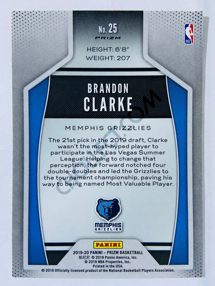 Brandon Clarke - Memphis Grizzlies 2019-20 Panini Prizm Instant Impact Silver Parallel RC Rookie #25