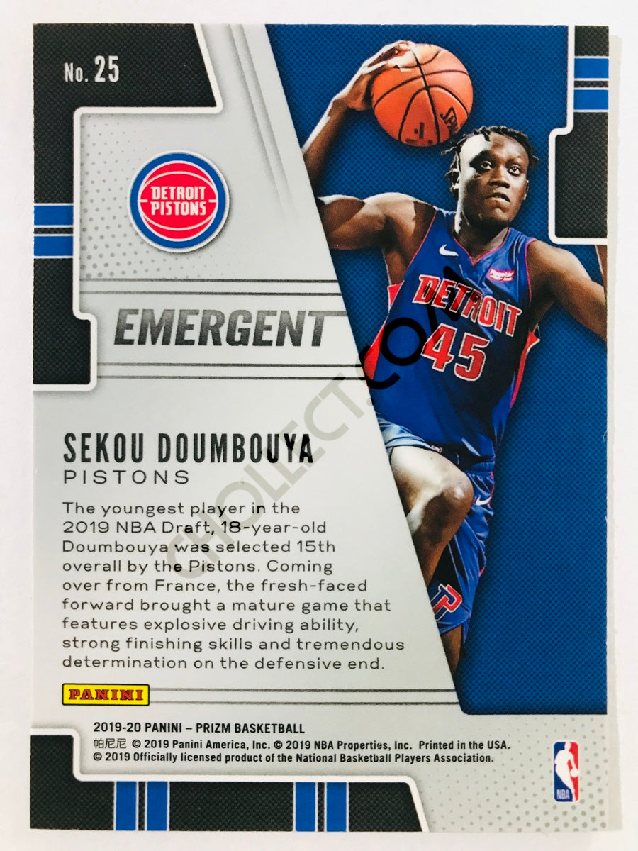 Sekou Doumbouya - Detroit Pistons 2019-20 Panini Prizm Emergent Insert #25