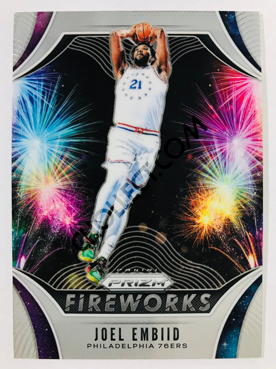 Joel Embiid - Philadelphia 76ers 2019-20 Panini Prizm Fireworks Insert #15