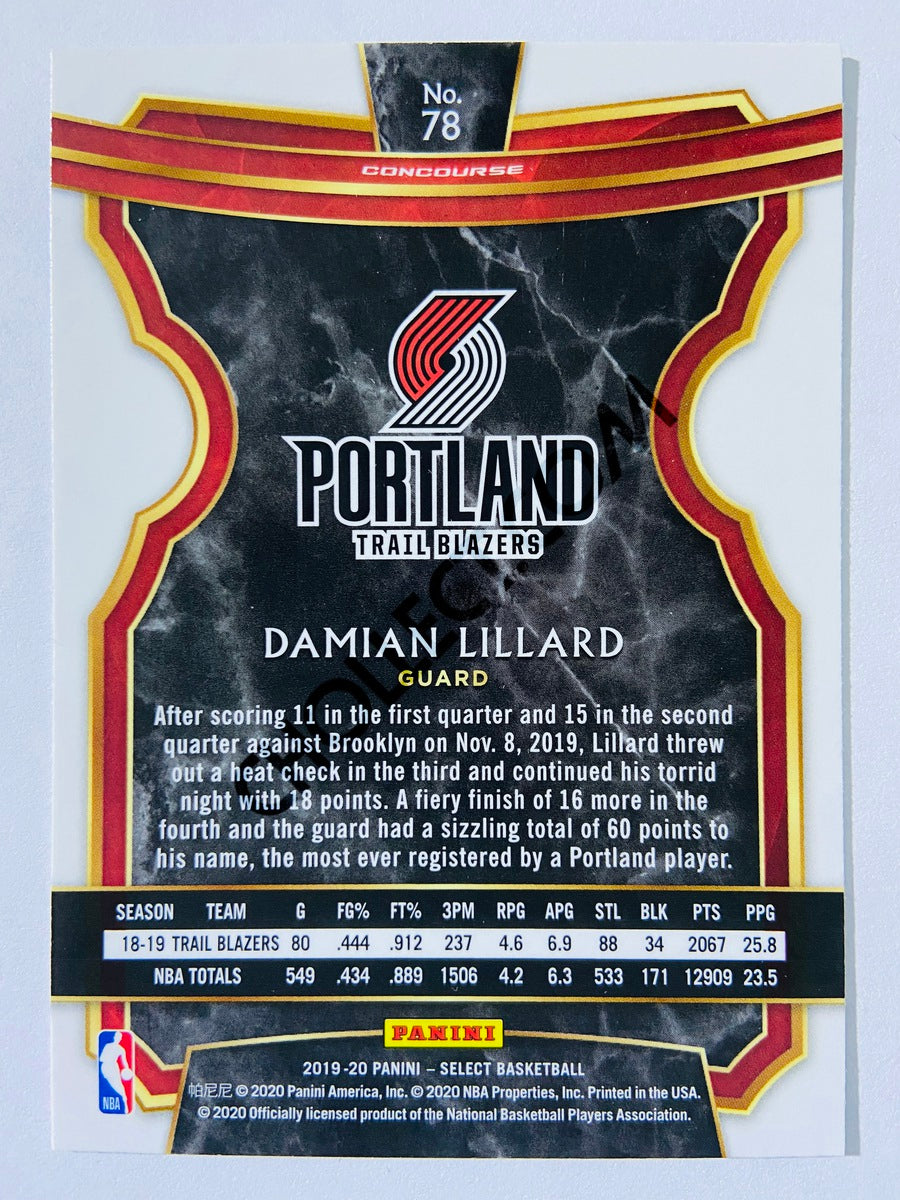 Damian Lillard - Portland Trail Blazers 2019-20 Panini Select #78