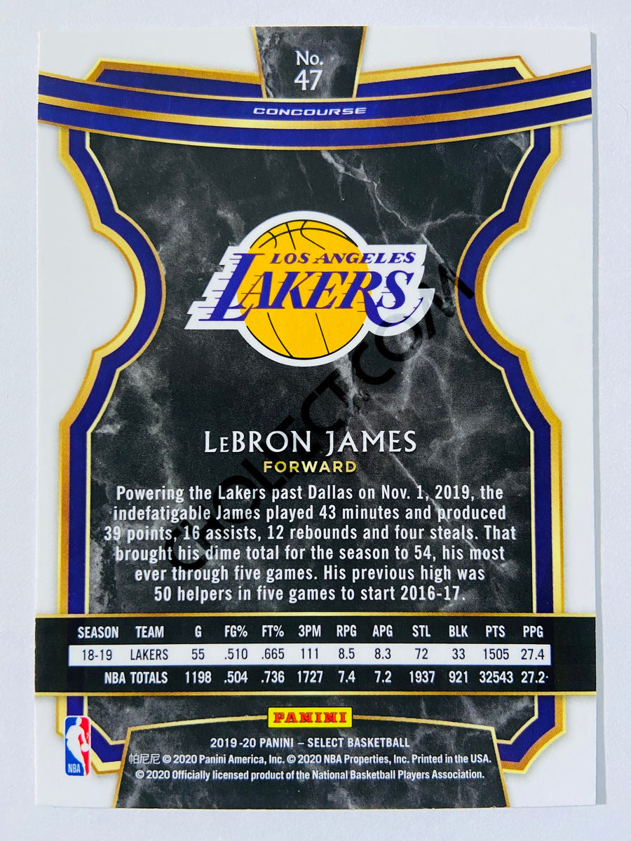 LeBron James - Los Angeles Lakers 2019-20 Panini Select Concourse Level #47