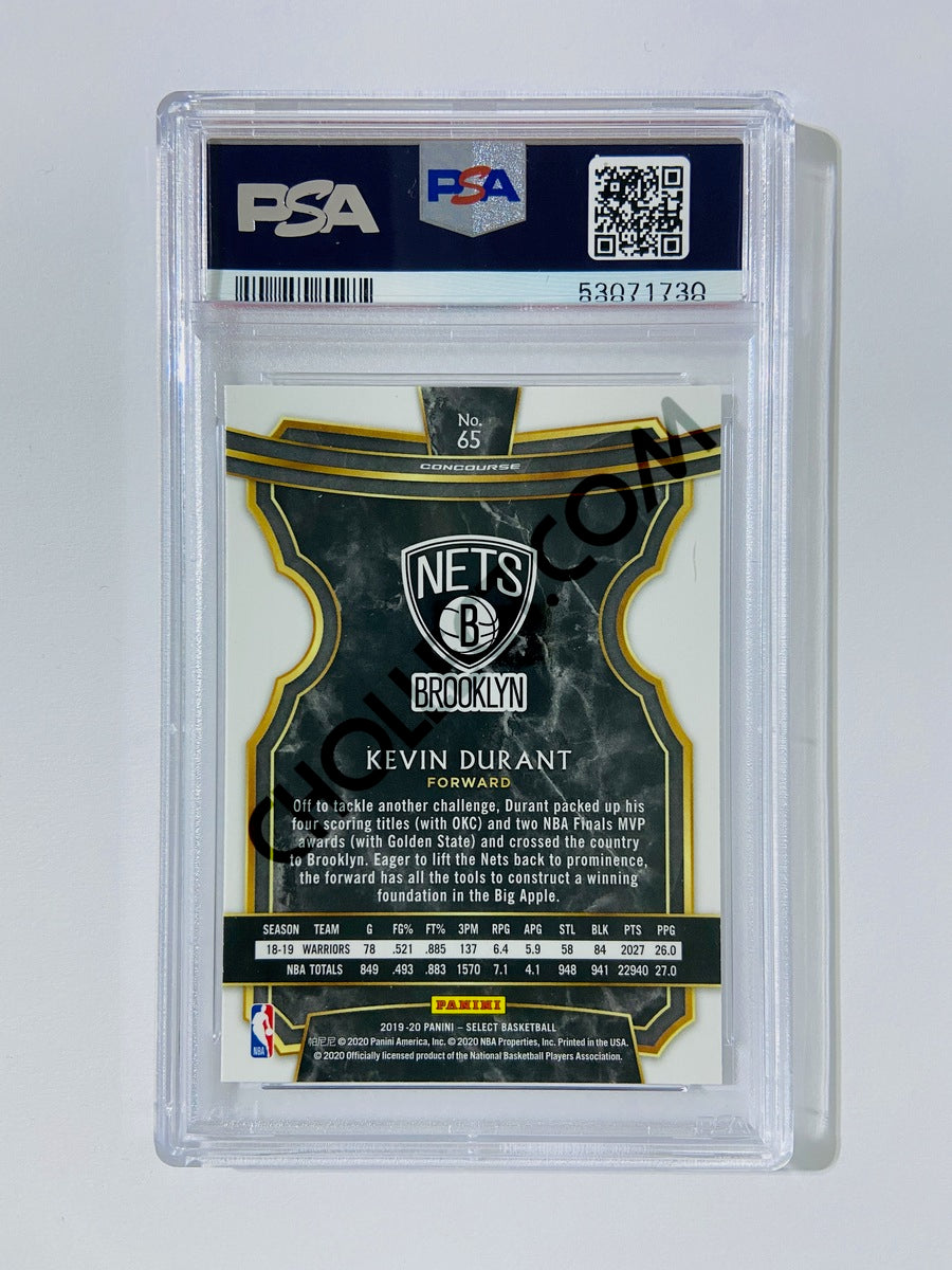 Kevin Durant - Brooklyn Nets 2019-20 Panini Select Concourse #65 [PSA 10] SN: 53071730
