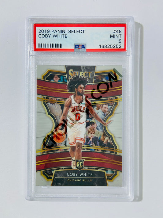 Coby White - Chicago Bulls 2019-20 Panini Select Concourse RC Rookie Card #48 [PSA 9] SN: 46825252