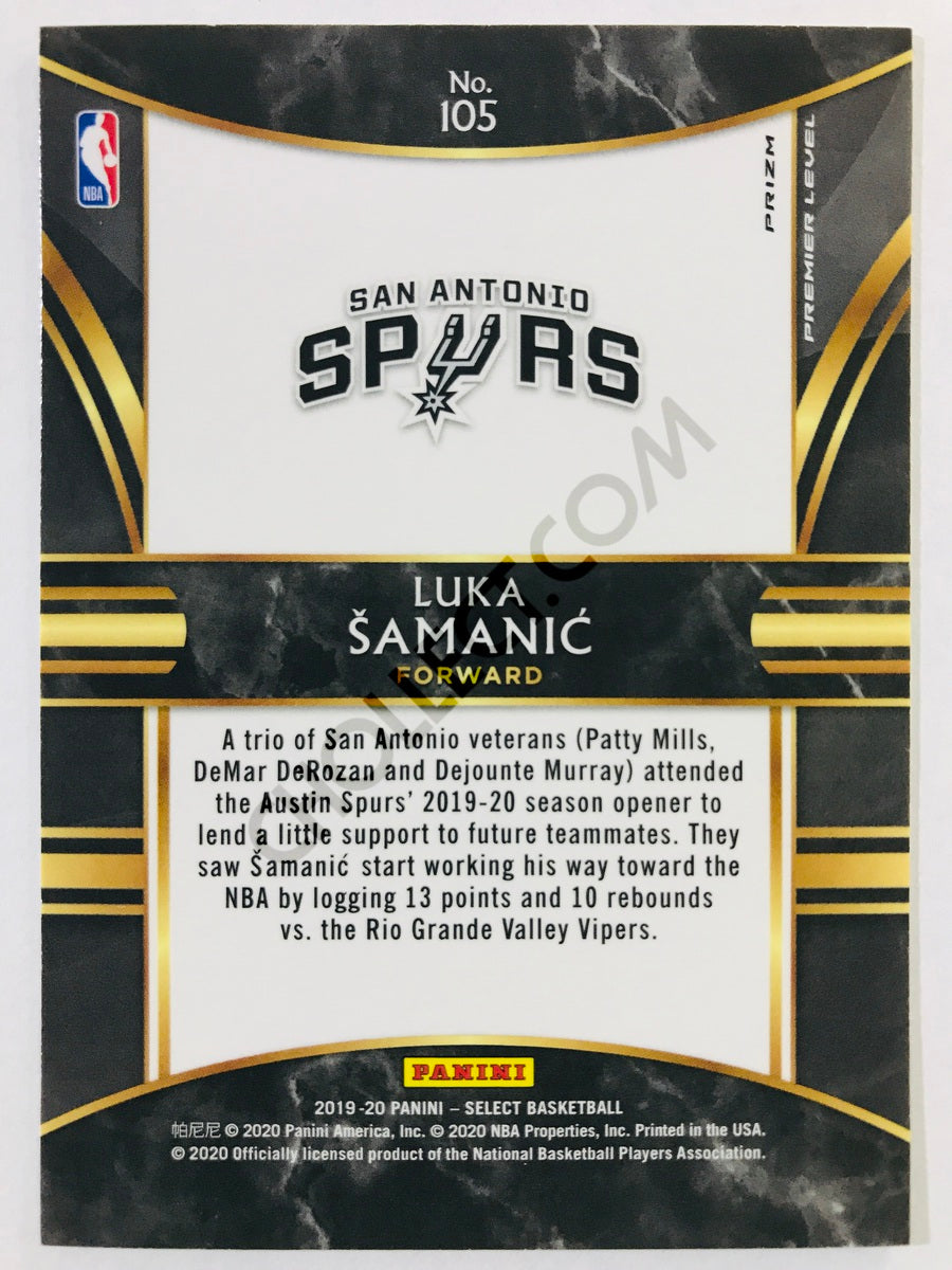 Luka Samanic - San Antonio Spurs 2019-20 Panini Select Premier Scope RC Rookie #105