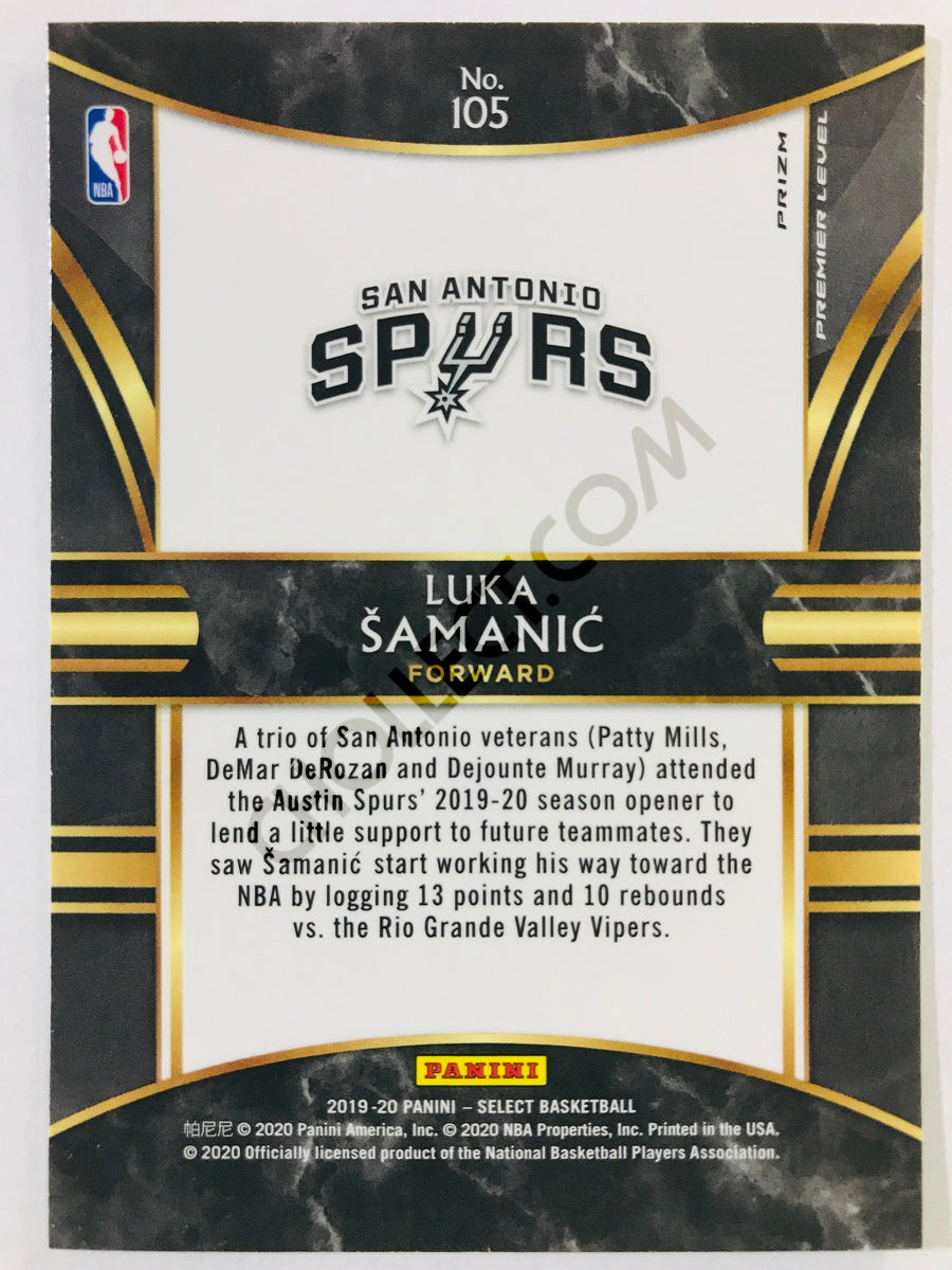Luka Samanic - San Antonio Spurs 2019-20 Panini Select Premier Tri-Color RC Rookie #105