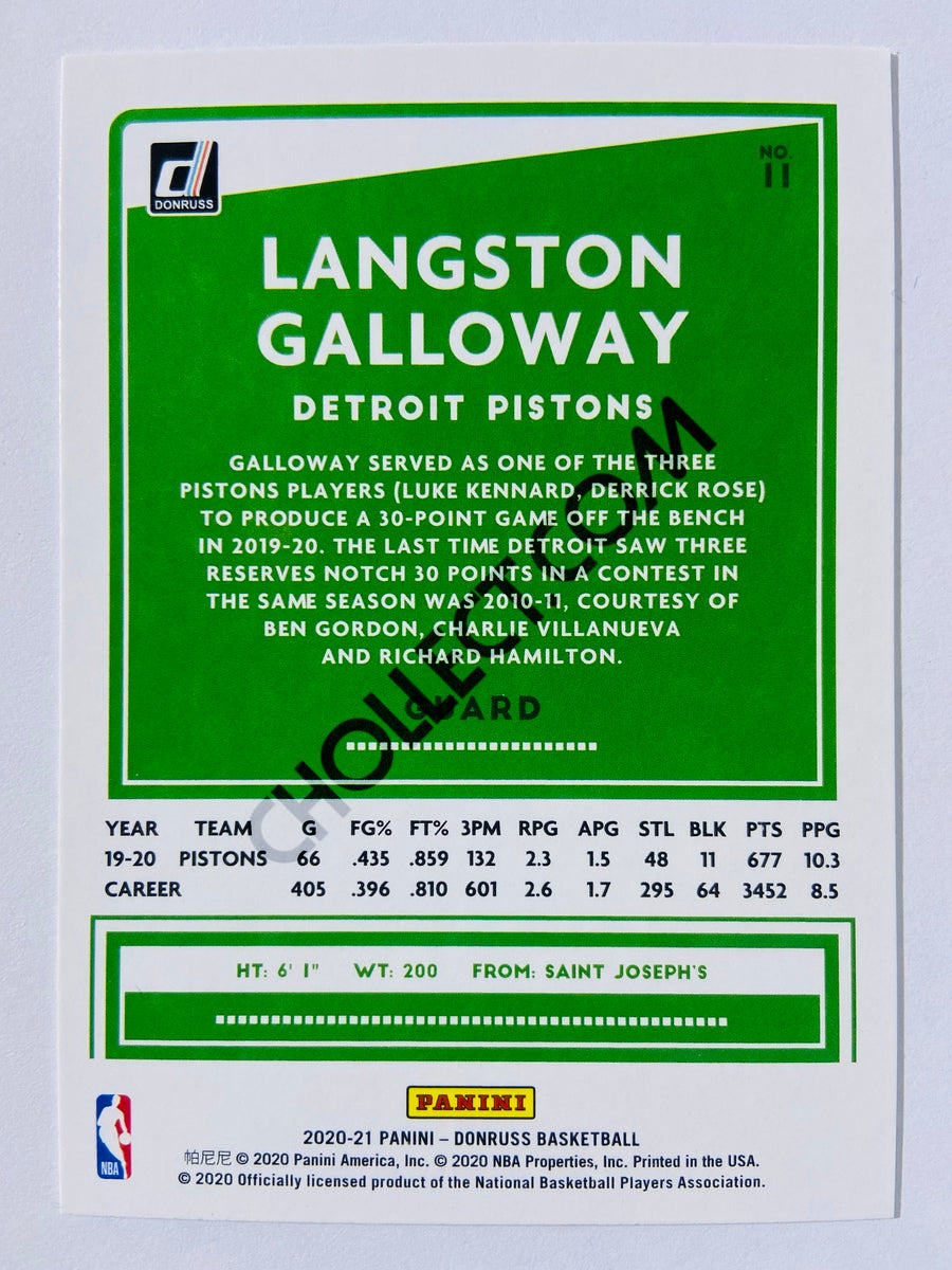Langston Galloway - Detroit Pistons 2020-21 Panini Donruss #11