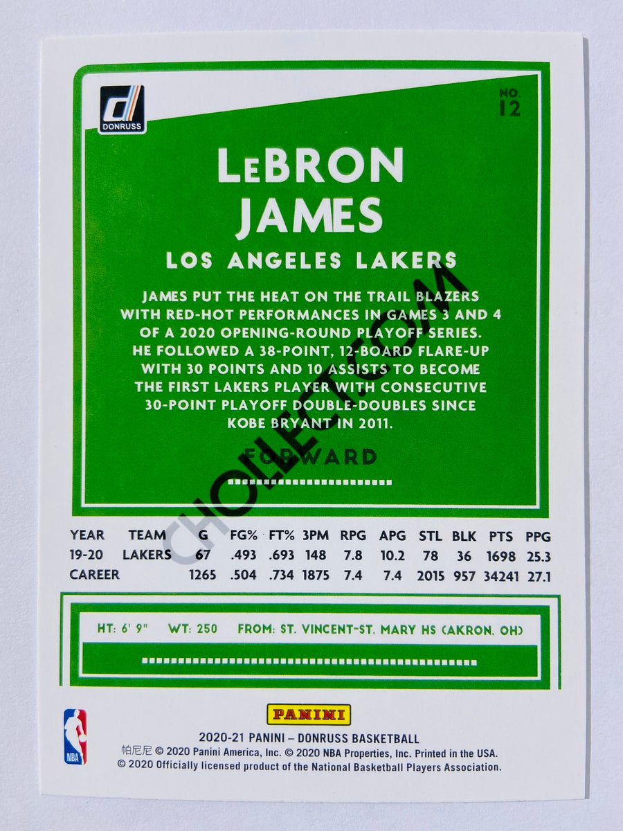 LeBron James - Los Angeles Lakers 2020-21 Panini Donruss #12