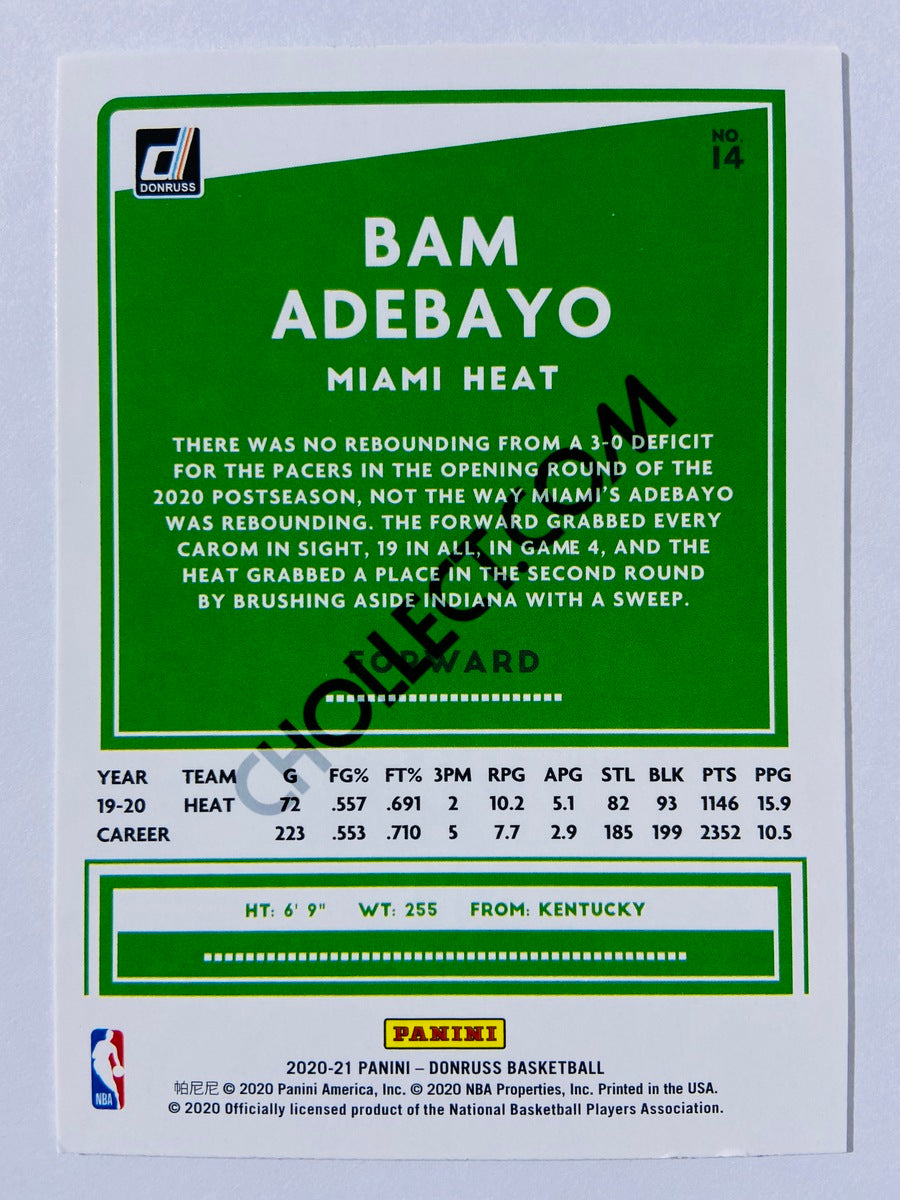 Bam Adebayo - Miami Heat 2020-21 Panini Donruss #14