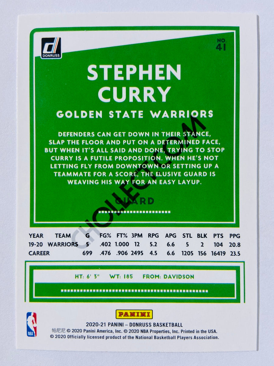 Stephen Curry - Golden State Warriors 2020-21 Panini Donruss #41